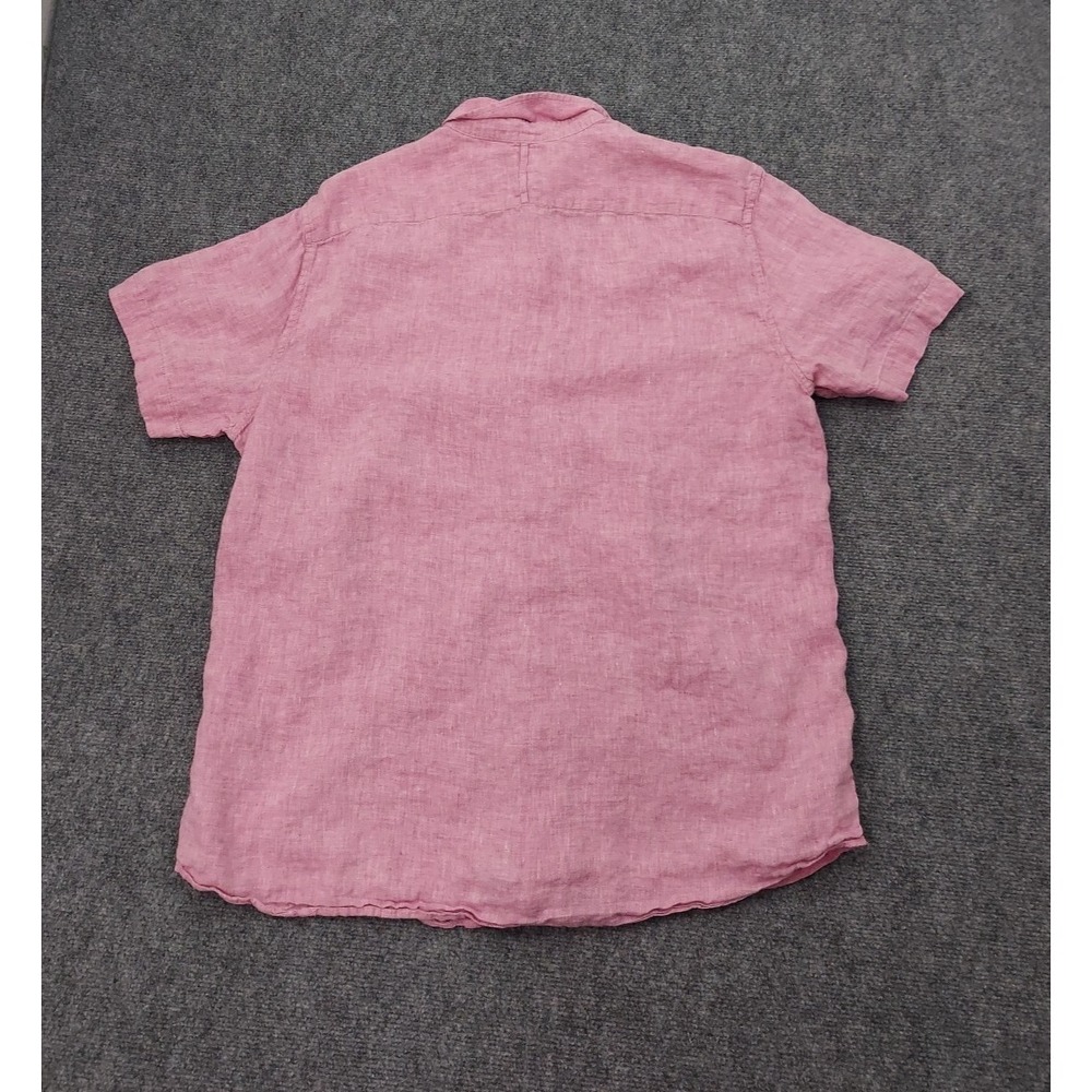 BANANA REPUBLIC Linen Shirt Mens XL Pink Short Sleeve Camden Standard Fit Beach - Picture 2 of 9